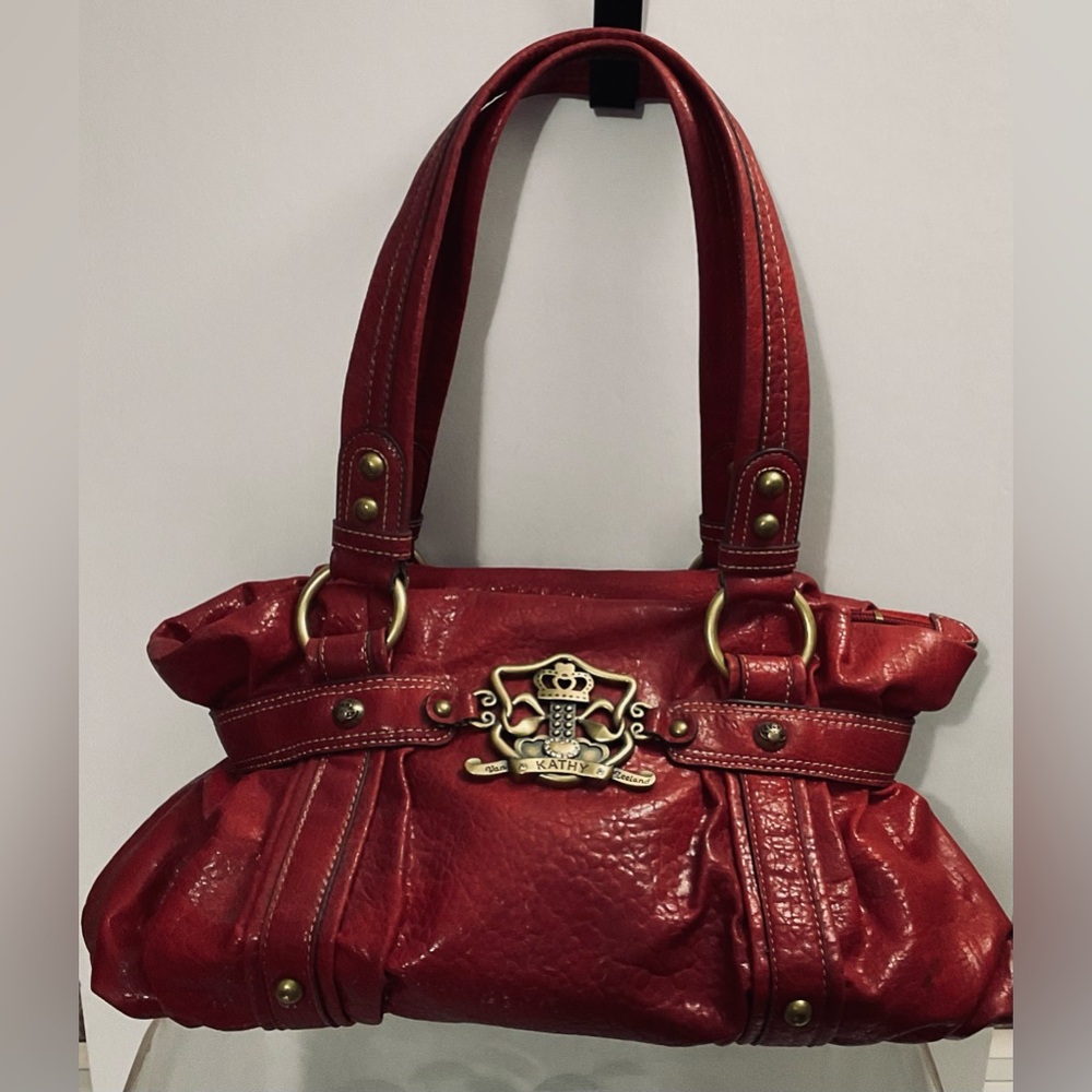 Kathy Van Zeeland Red Shoulder Bag